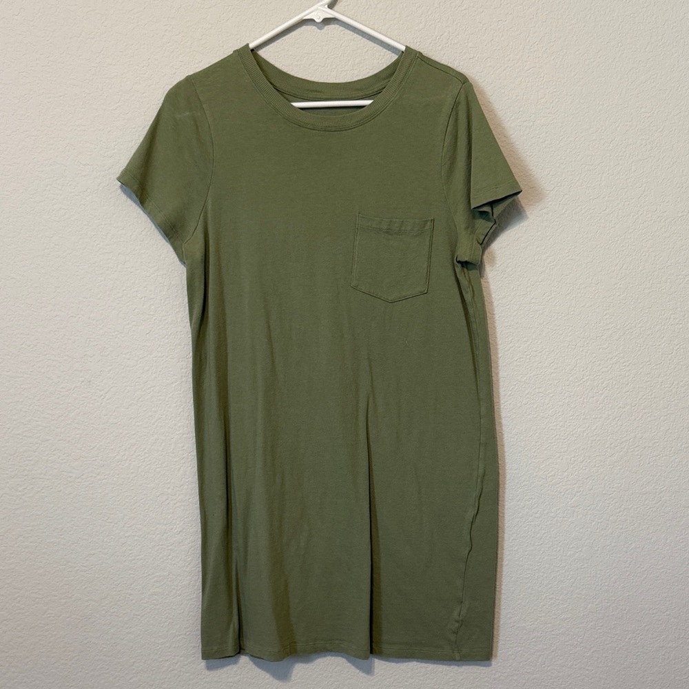 Time & Tru Green T-Shirt Dress with Pocket